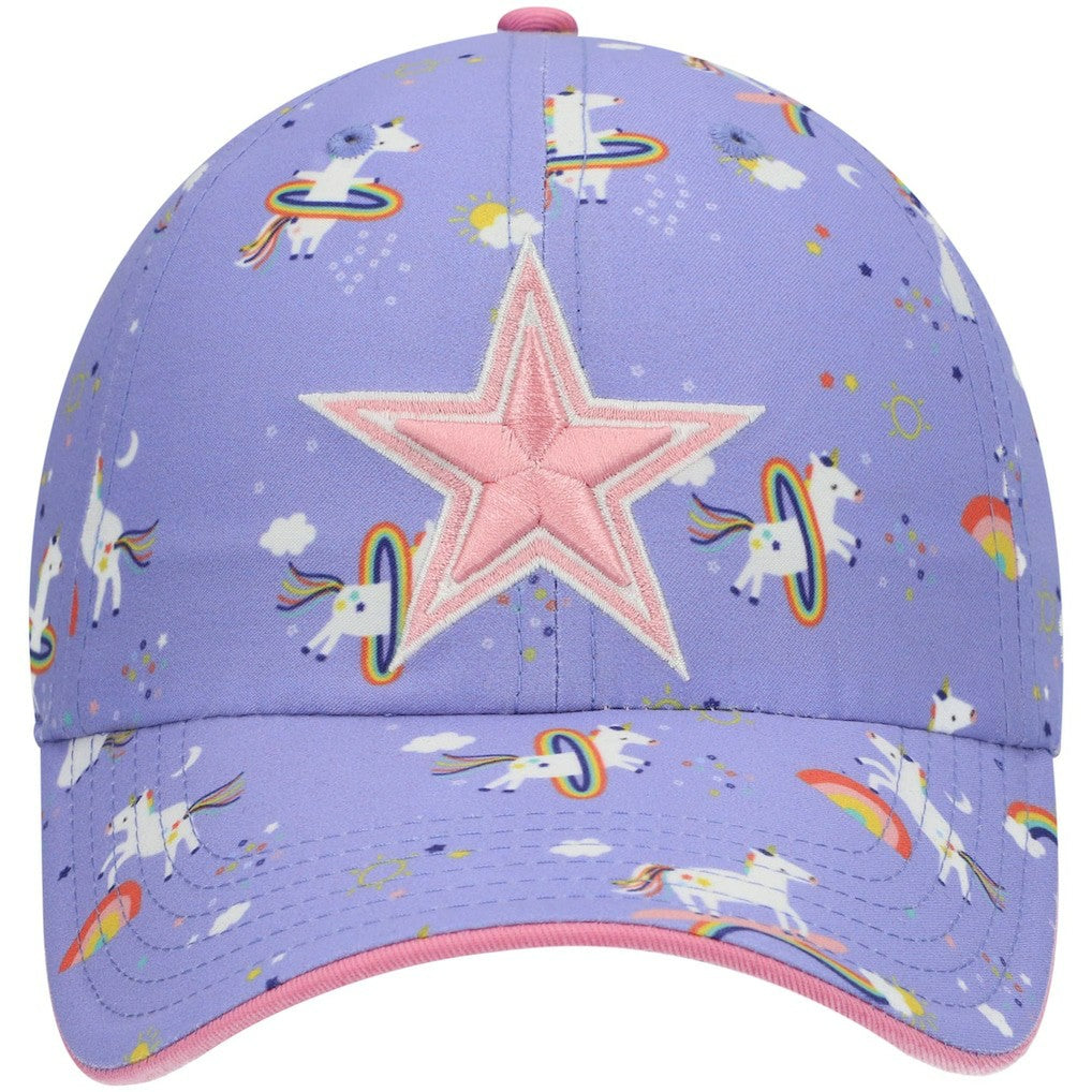 Dallas Cowboys '47 Girls Preschool Unicorn Clean Up Adjustable Hat Purple | 47 brand