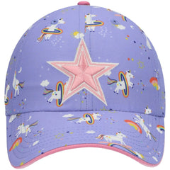 Dallas Cowboys '47 Girls Preschool Unicorn Clean Up Adjustable Hat Purple | 47 brand