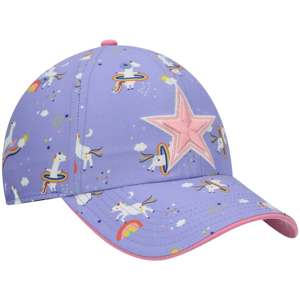 Dallas Cowboys '47 Girls Preschool Unicorn Clean Up Adjustable Hat Purple | 47 brand