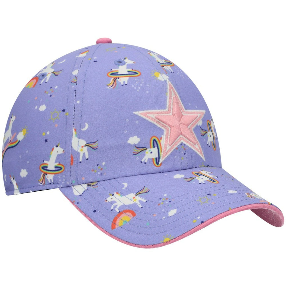 Dallas Cowboys '47 Girls Preschool Unicorn Clean Up Adjustable Hat Purple | 47 brand