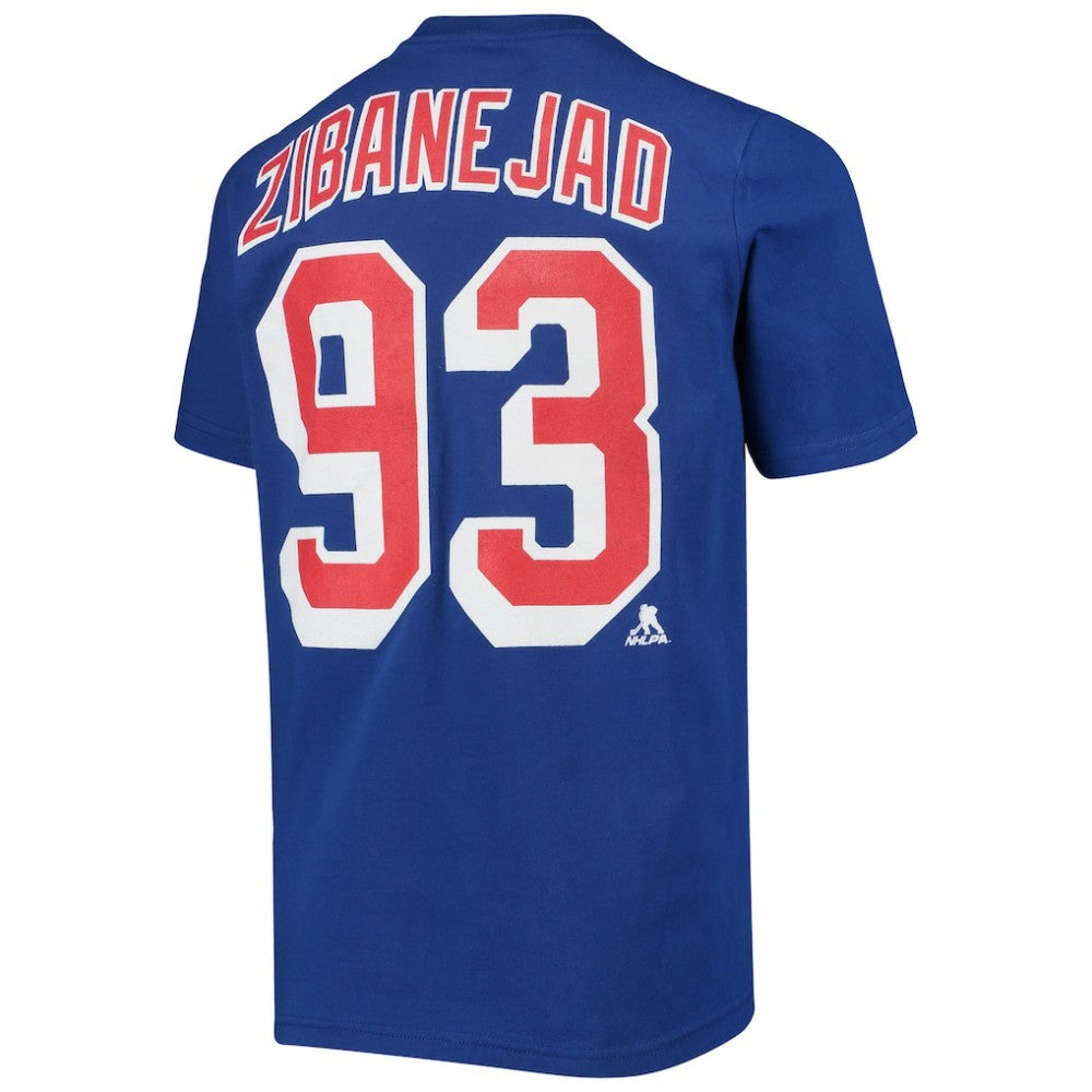 Mika Zibanejad New York Rangers Youth Player Name & Number T-Shirt - Blue - NHL