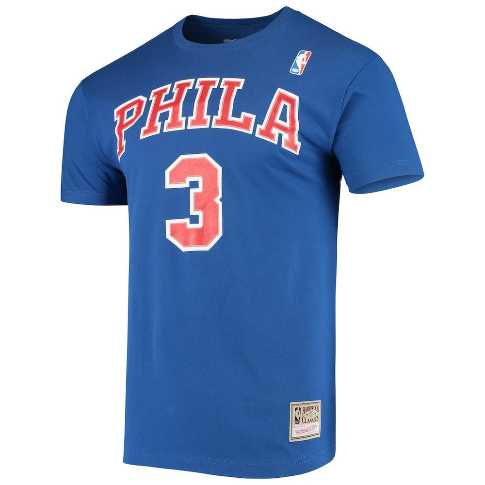 Allen Iverson Philadelphia 76ers Hardwood Classics Name & Number Player T-Shirt Royal - NBA