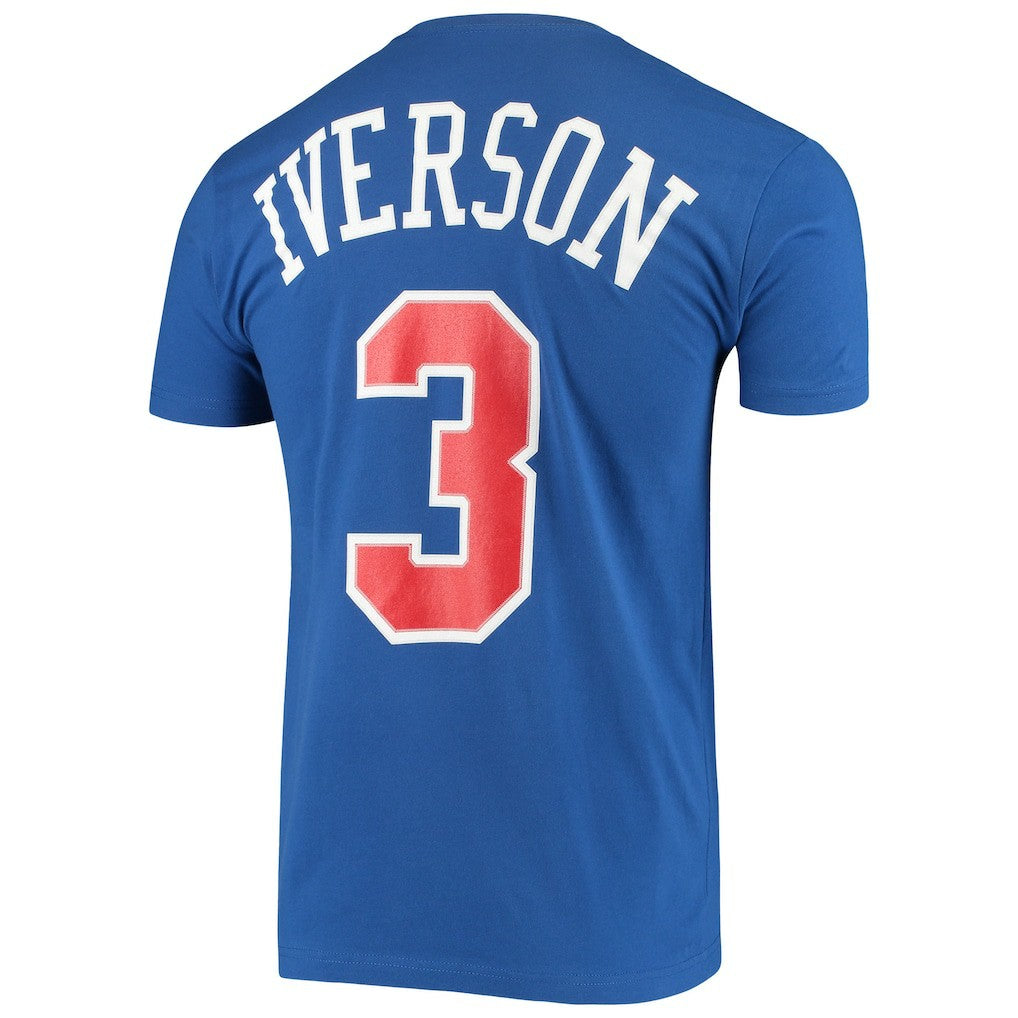 Allen Iverson Philadelphia 76ers Hardwood Classics Name & Number Player T-Shirt Royal - NBA