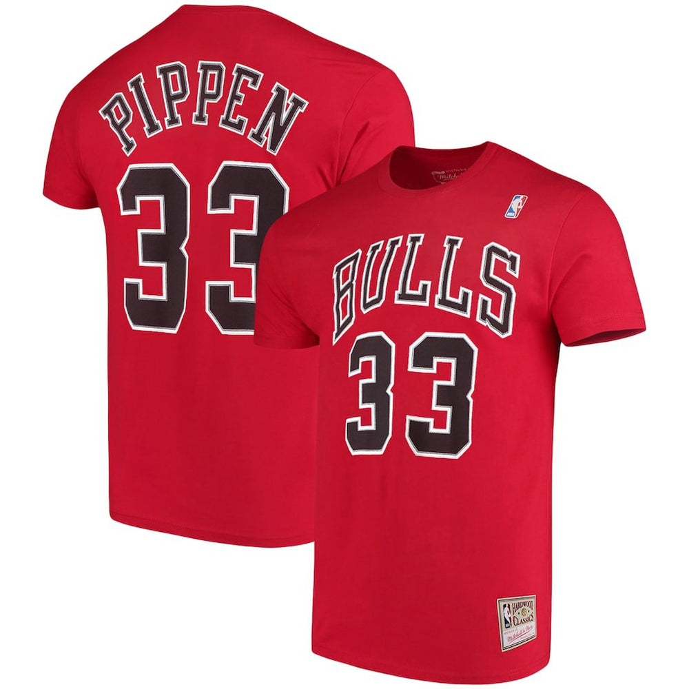 Scottie Pippen Chicago Bulls Hardwood Classics Name & Number Player T-Shirt Red - NBA
