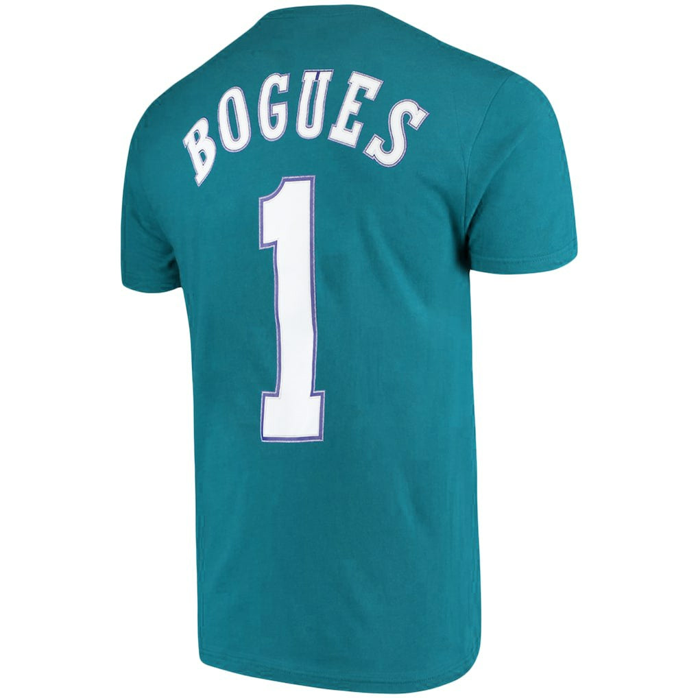 Muggsy Bogues Charlotte Hornets Hardwood Classics Name & Number Player T-Shirt Teal - NBA