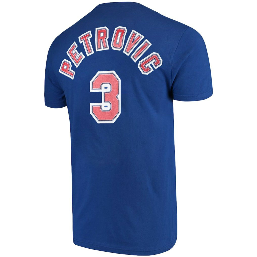 Drazen Petrovic Brooklyn Nets Hardwood Classics Name & Number Player T-Shirt Royal - NBA
