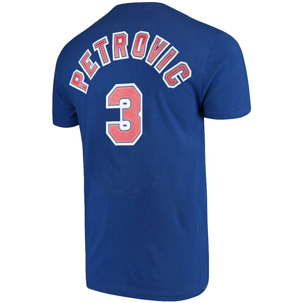 Drazen Petrovic Brooklyn Nets Hardwood Classics Name & Number Player T-Shirt Royal - NBA