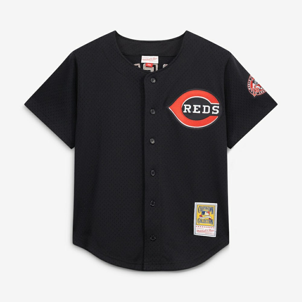 Ken Griffey Jr. Cincinnati Reds Mitchell & Ness Cooperstown Collection Mesh Batting Practice Button-Up Jersey - MLB