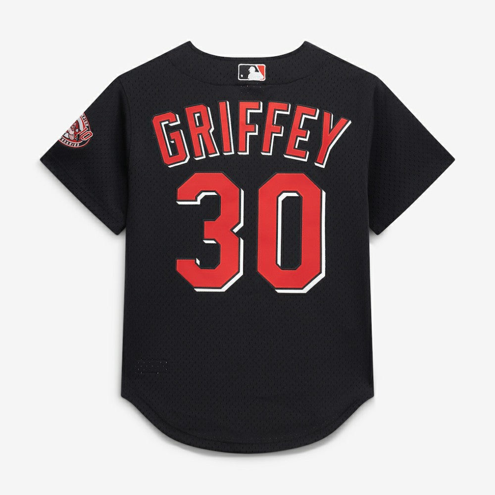 Ken Griffey Jr. Cincinnati Reds Mitchell & Ness Cooperstown Collection Mesh Batting Practice Button-Up Jersey - MLB