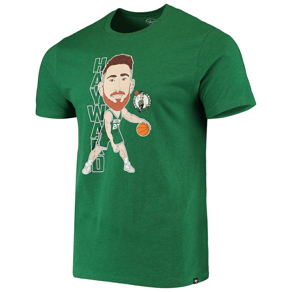 Gordon Hayward Boston Celtics '47 Bobblehead T-Shirt Heathered Kelly Green - NBA