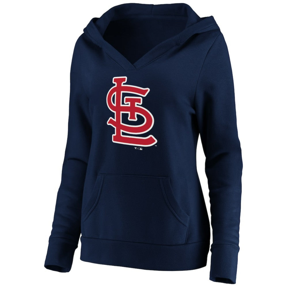 St. Louis Cardinals Fanatics Women's Official Logo Crossover V-Neck Pullover Hoodie - MLB