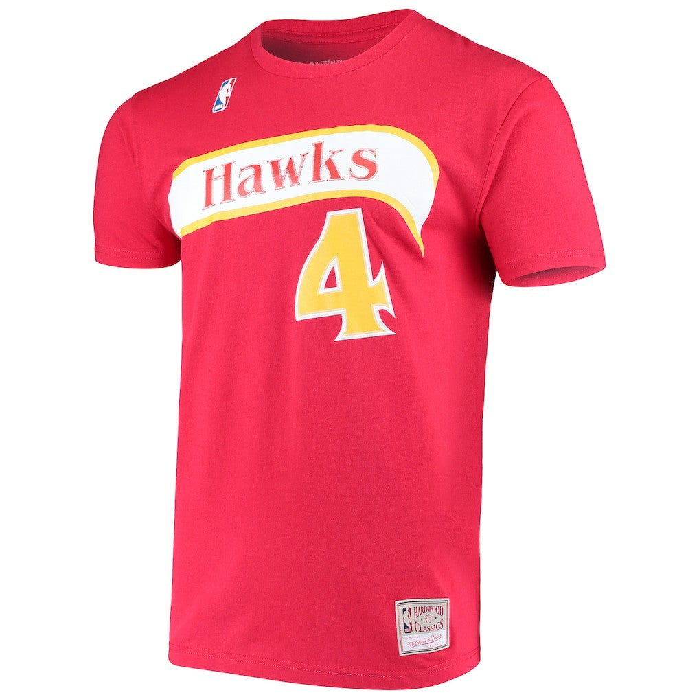 Spud Webb Atlanta Hawks Hardwood Classics Name & Number T-Shirt Red - NBA