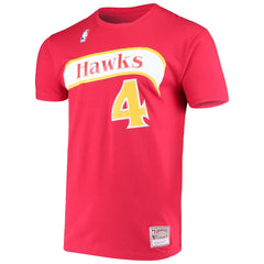 Spud Webb Atlanta Hawks Hardwood Classics Name & Number T-Shirt Red - NBA