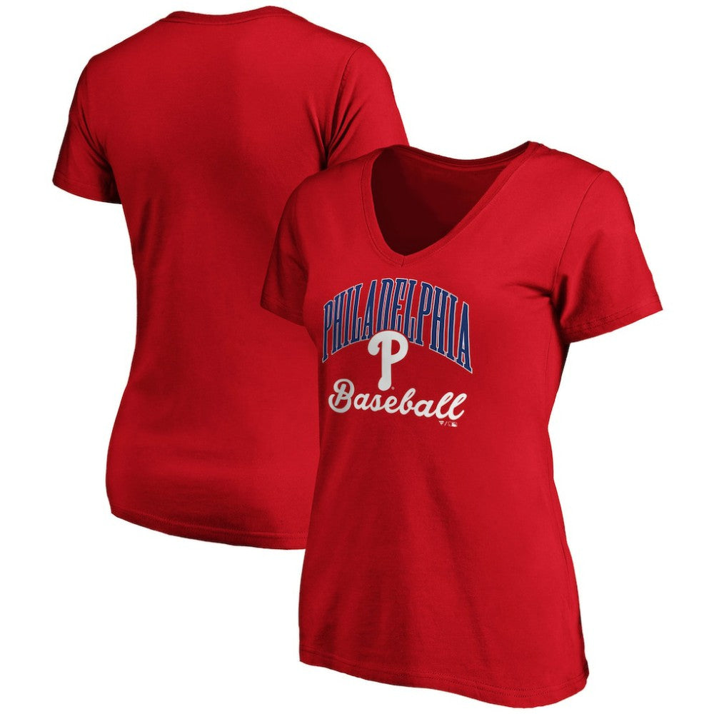 Philadelphia Phillies Fanatics Women's Victory Script V-Neck T-Shirt - MLB