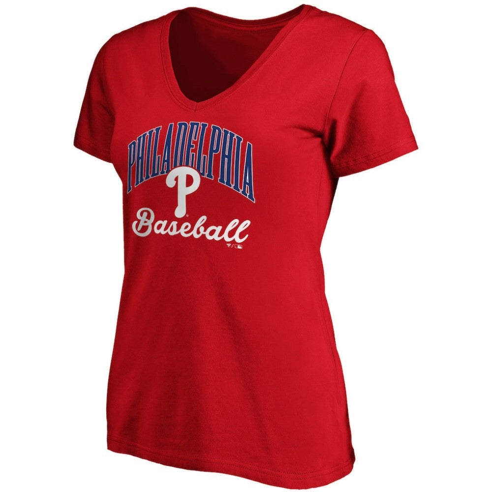 Philadelphia Phillies Fanatics Women's Victory Script V-Neck T-Shirt - MLB