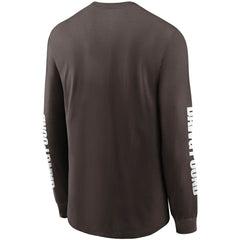 Cleveland Browns Split Local Long Sleeve T-Shirt Brown | Nike for Sale