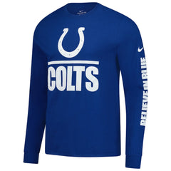 Indianapolis Colts Split Local Long Sleeve T-Shirt Royal | Nike for Sale