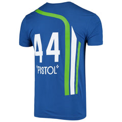 Pete Maravich Atlanta Hawks Hardwood Classics Stitch Name & Number T-Shirt Blue - NBA