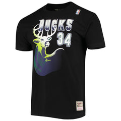 Ray Allen Milwaukee Bucks Hardwood Classics Stitch Name & Number T-Shirt Black - NBA