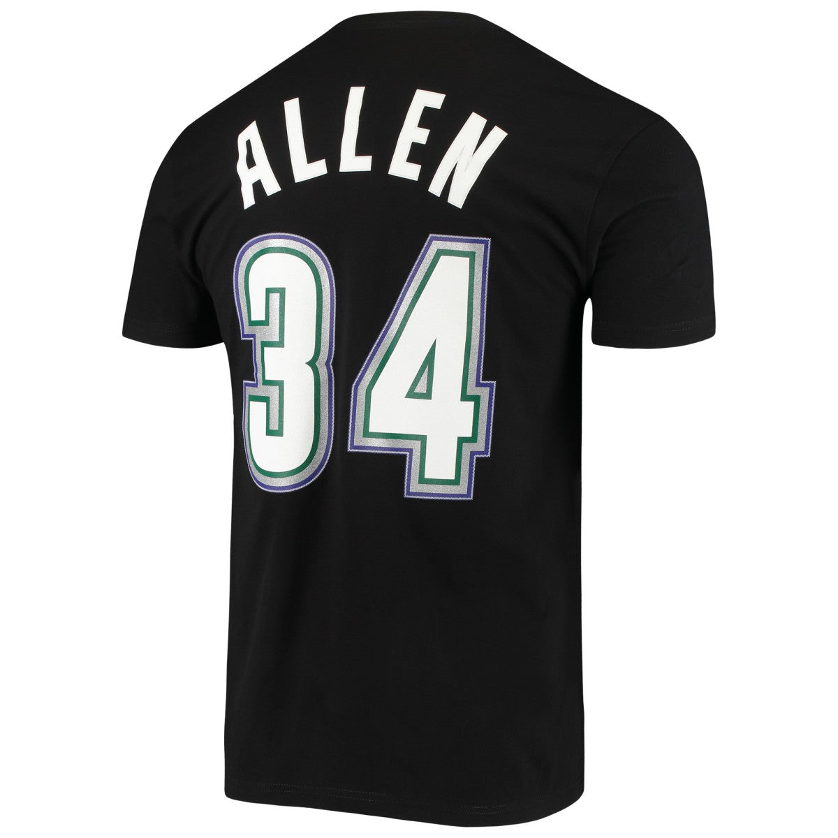 Ray Allen Milwaukee Bucks Hardwood Classics Stitch Name & Number T-Shirt Black - NBA