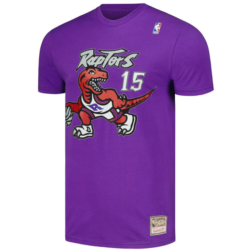 Vince Carter Toronto Raptors Hardwood Classics Stitch Name & Number T-Shirt Purple - NBA