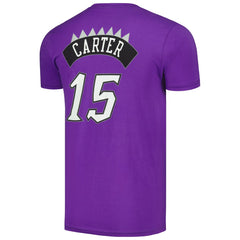 Vince Carter Toronto Raptors Hardwood Classics Stitch Name & Number T-Shirt Purple - NBA