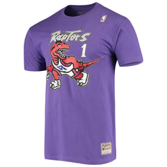 Tracy McGrady Toronto Raptors Hardwood Classics Stitch Name & Number T-Shirt Purple - NBA