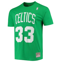 Larry Bird Boston Celtics Hardwood Classics Stitch Name & Number T-Shirt Kelly Green - NBA