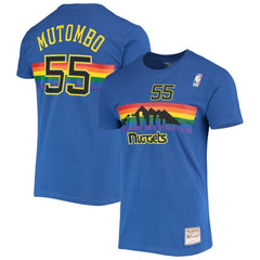 Dikembe Mutombo Denver Nuggets Hardwood Classics Stitch Name & Number T-Shirt Royal - NBA