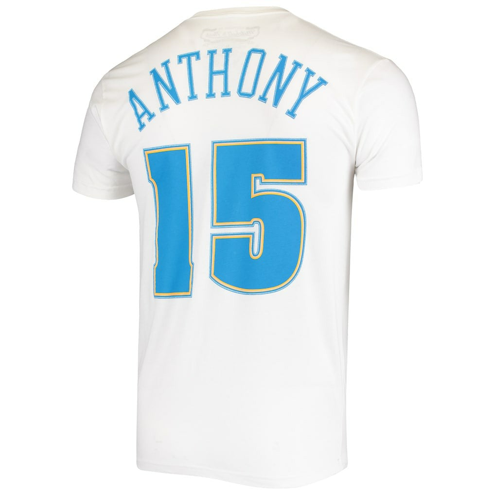 Carmelo Anthony Denver Nuggets Hardwood Classics Stitch Name & Number T-Shirt White - NBA