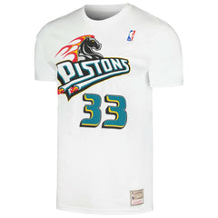 Grant Hill Detroit Pistons Hardwood Classics Stitch Name & Number T-Shirt White - NBA