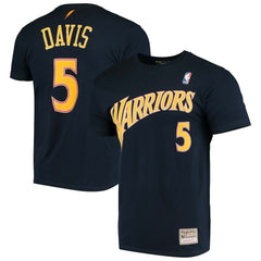 Baron Davis Golden State Warriors Hardwood Classics Stitch Name & Number T-Shirt Navy - NBA