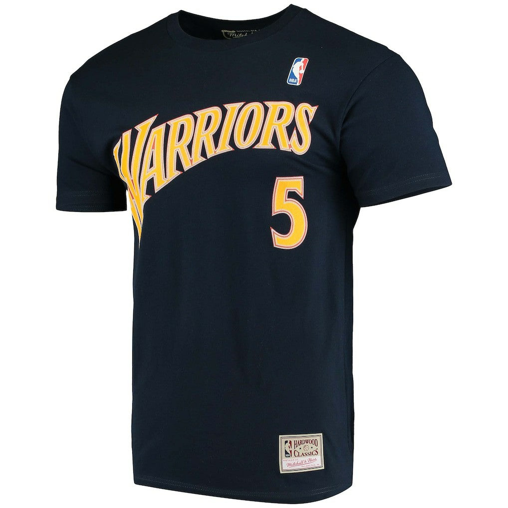 Baron Davis Golden State Warriors Hardwood Classics Stitch Name & Number T-Shirt Navy - NBA