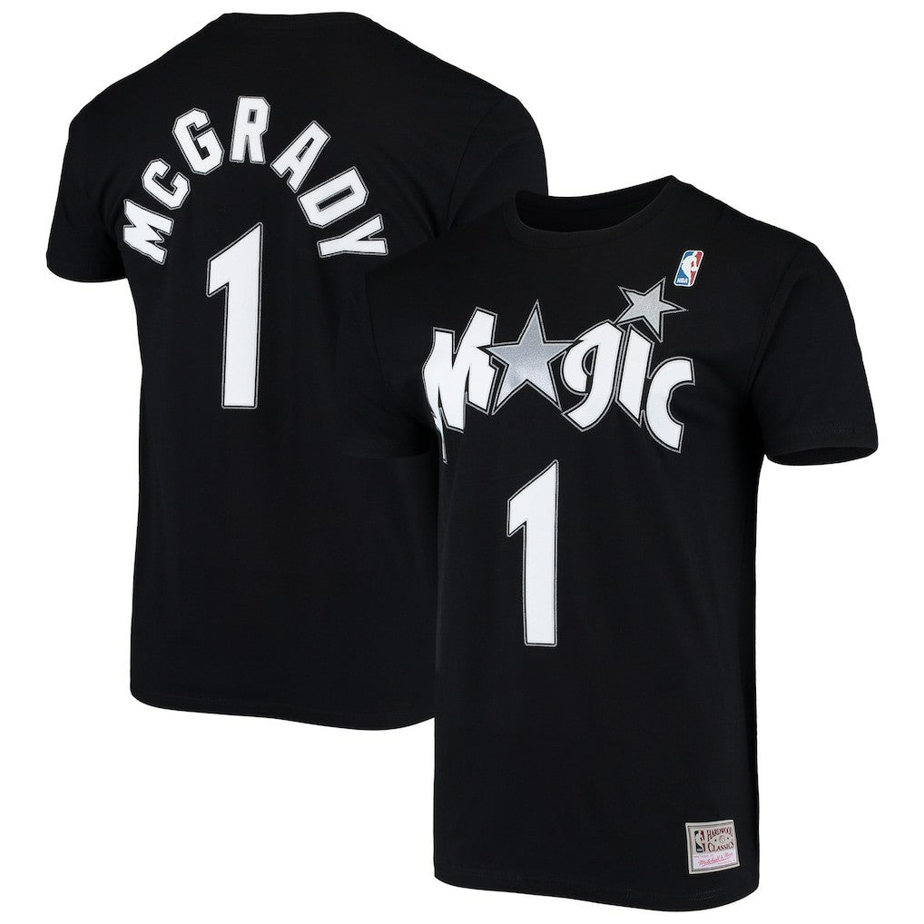 Tracy McGrady Orlando Magic Hardwood Classics Stitch Name & Number T-Shirt Black - NBA