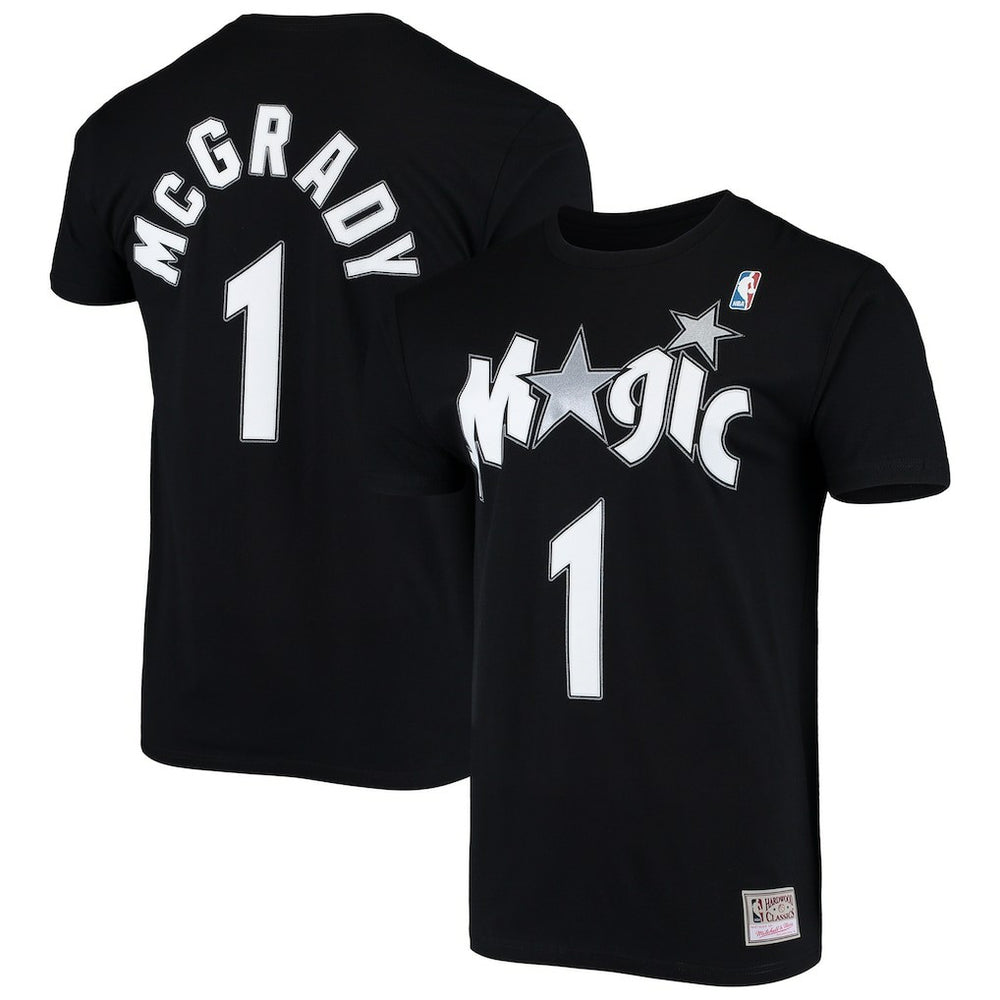 Tracy McGrady Orlando Magic Hardwood Classics Stitch Name & Number T-Shirt Black - NBA