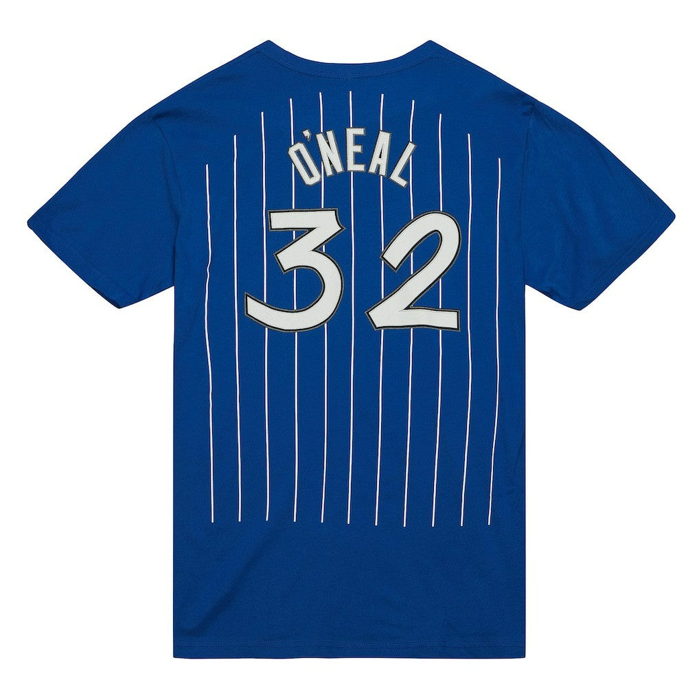 Shaquille O'Neal Orlando Magic Hardwood Classics Stitch Name & Number T-Shirt Blue - NBA