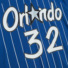 Shaquille O'Neal Orlando Magic Hardwood Classics Stitch Name & Number T-Shirt Blue - NBA