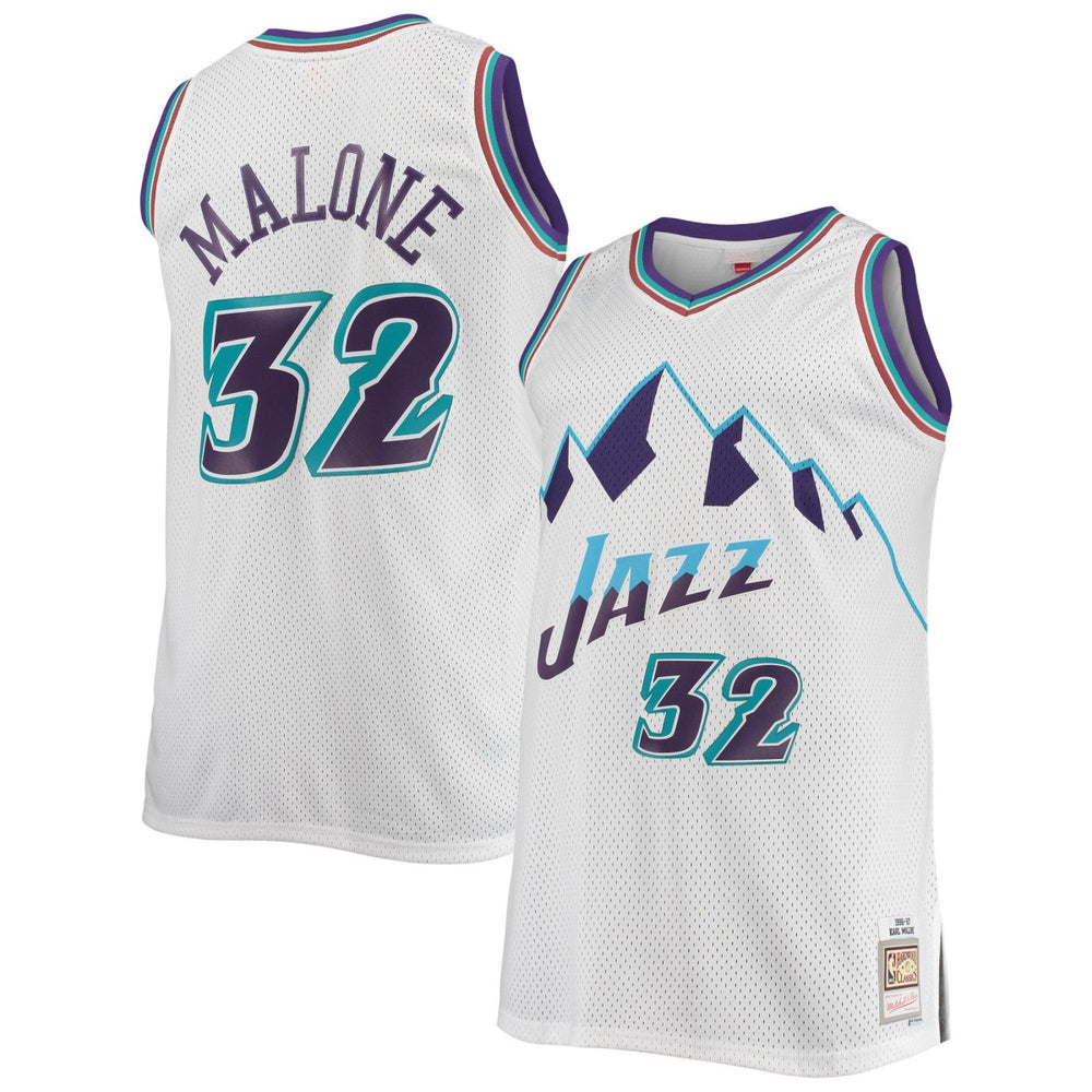 Karl Malone Utah Jazz 1996/97 Big & Tall Hardwood Classics Swingman Jersey White - NBA