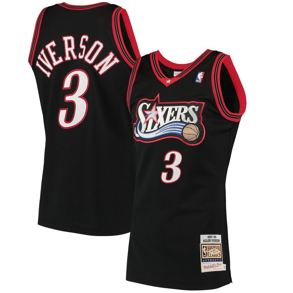 Allen Iverson Philadelphia 76ers 1997/98 Hardwood Classics Authentic Jersey Black - NBA