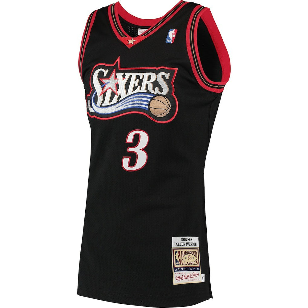 Allen Iverson Philadelphia 76ers 1997/98 Hardwood Classics Authentic Jersey Black - NBA
