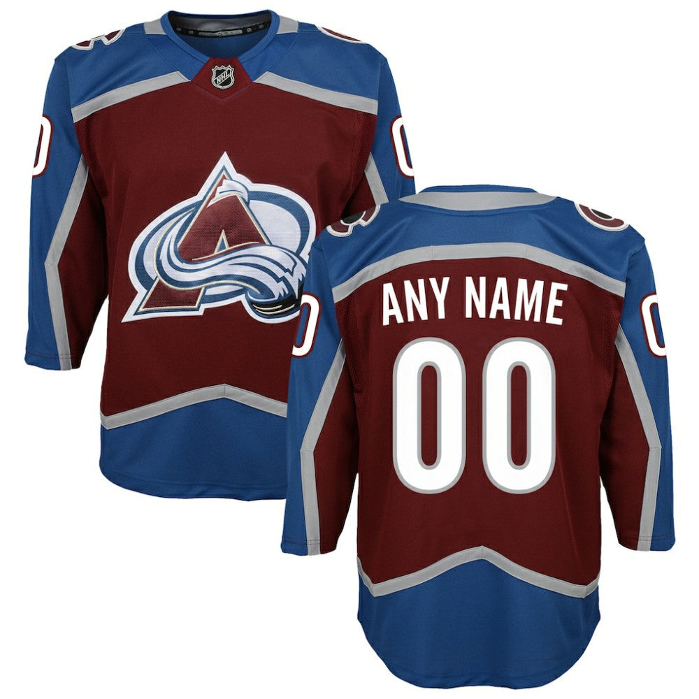 Colorado Avalanche Youth Home Premier Custom Jersey - Burgundy - NHL