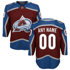Colorado Avalanche Youth Home Premier Custom Jersey - Burgundy - NHL