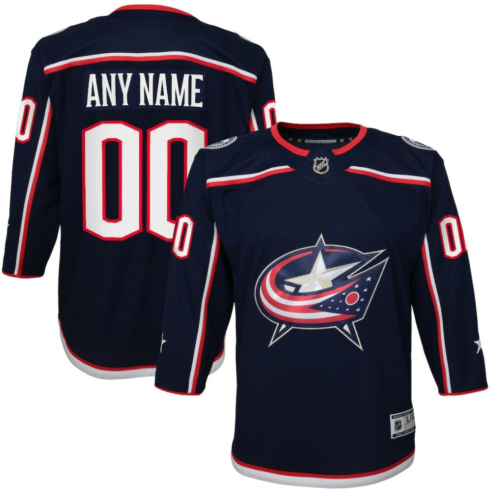 Columbus Blue Jackets Youth Home Premier Custom Jersey - Navy - NHL