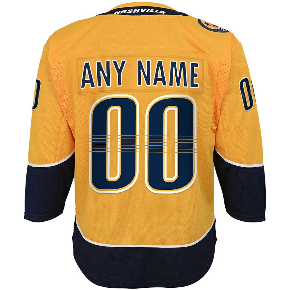 Nashville Predators Youth Home Premier Custom Jersey - Yellow - NHL