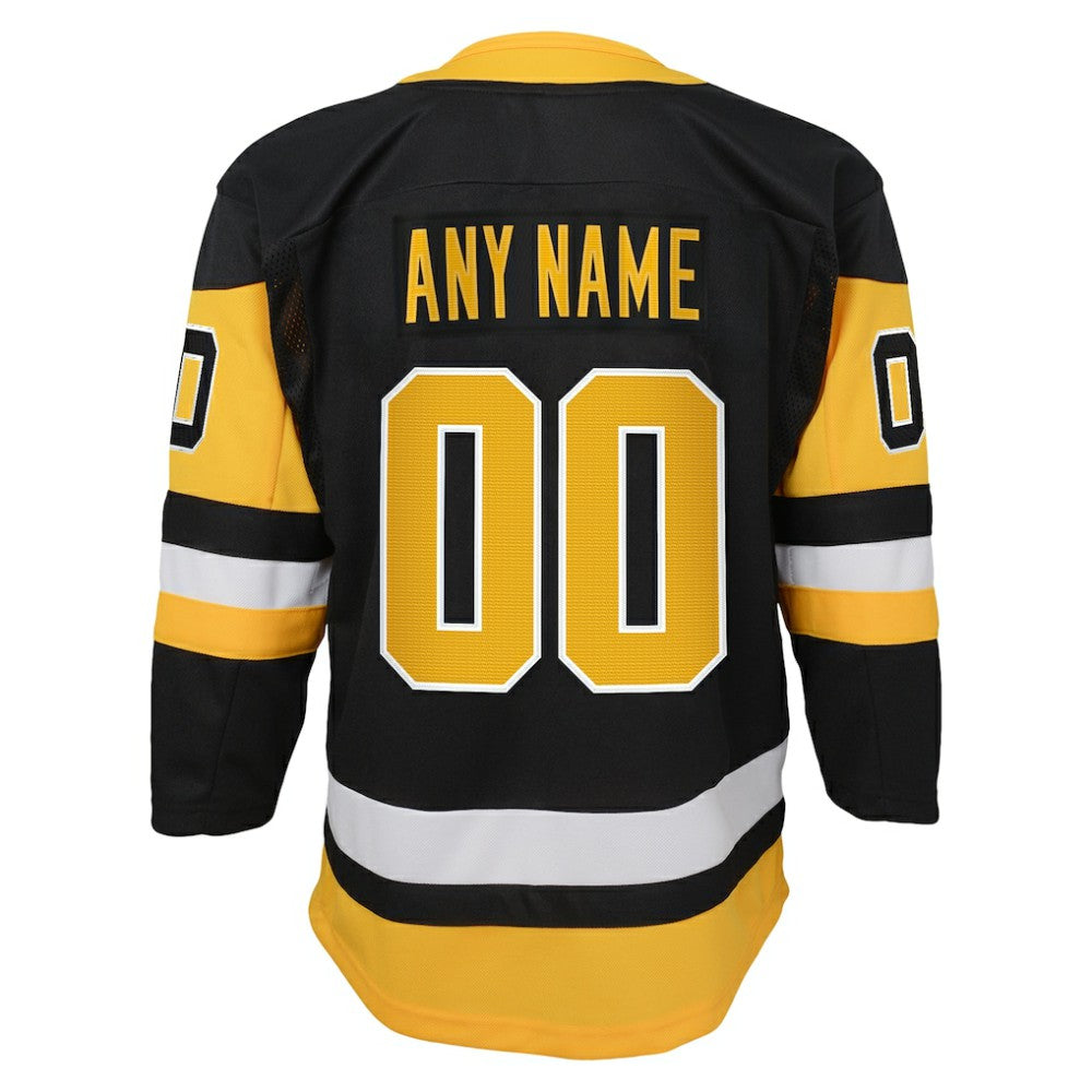 Pittsburgh Penguins Youth Home Premier Custom Jersey - Black - NHL