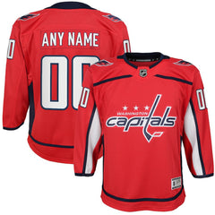 Washington Capitals Youth Home Custom Premier Jersey - Red - NHL