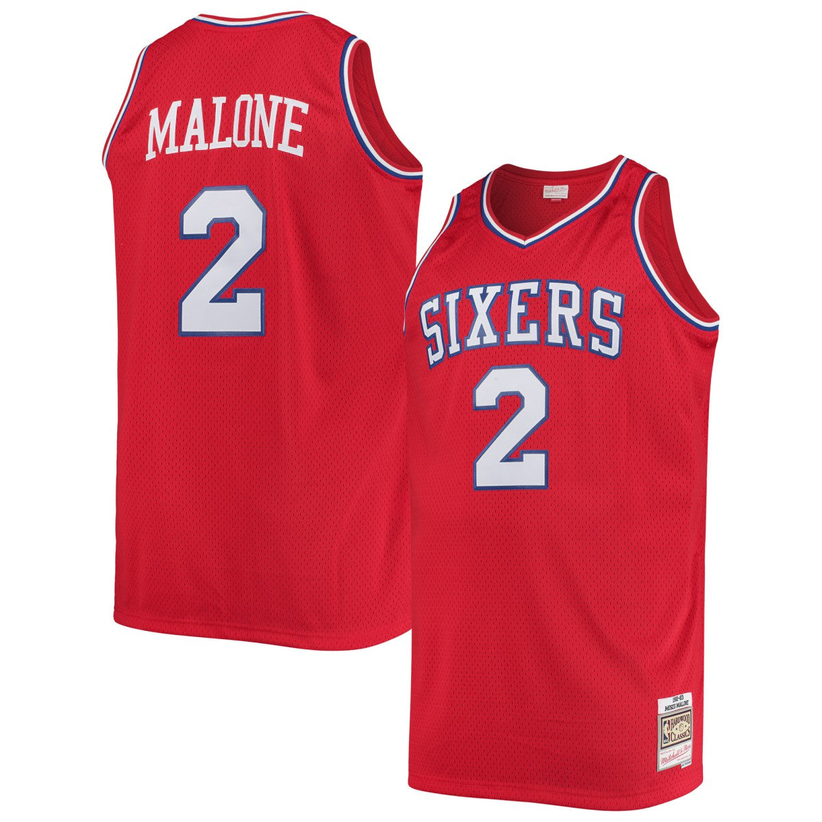 Moses Malone Philadelphia 76ers 1982/83 Big & Tall Hardwood Classics Swingman Jersey Red - NBA