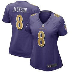 Lamar Jackson Baltimore Ravens Women's Alternate Game Player Jersey Purple | Nike for Sale