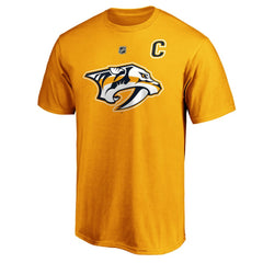 Roman Josi Nashville Predators Fanatics Authentic Stack Player Name & Number T-Shirt - Gold - NHL