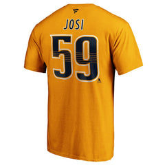 Roman Josi Nashville Predators Fanatics Authentic Stack Player Name & Number T-Shirt - Gold - NHL